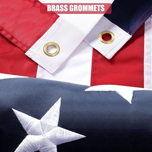 American Flag 20x38 FT ، Frase Outdoor Premium Us Flags ، Diction Date Date ، 420D Polyester ، Stembered Stars ، Grosmets Brass in Kuwait