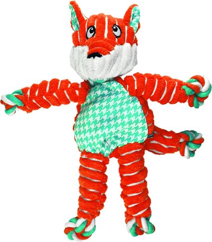 Kong Floppy Cnots Jumbo XL Fox Dog Toy-أفخم للغاية مع هيكل عظمي حبل معقود ، صرير مزدوج ، الحد الأدنى من الحشو ، ناعم ودائم للجر ، التقلب والتحلل in Kuwait