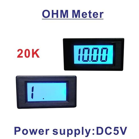أوم متر 20 كيلو باور DC5V مقاومة متر LCD مقياس المقاومة الرقمية أوم اختبار 3.5 عرض مقاومة الأزرق الإضاءة الخلفية in Saudi Arabia