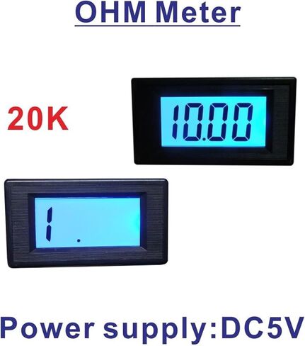 Ohm Meter 20K Power DC5V Impedance Meter LCD Digital Resistance Meter OHM Tester 3.5 Display Resistance Tester Blue Backlight in Saudi Arabia