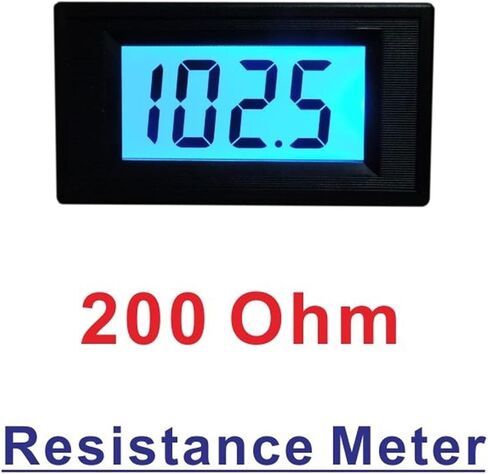 Ohmmeter 200 OHM Resistance Meter Ohm Reader Electrical Tester Ohm Gauge LCD Digital Meter Blue Backlit Power Supply AC/DC 8-12V in Saudi Arabia
