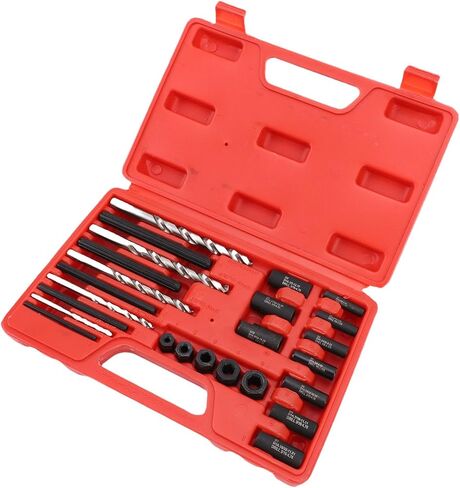 25 Pcs Screw Extractor Set Broken Remover Kit High Hardness Molybdenum Steel with Drill for and Fastener Removal in Saudi Arabia