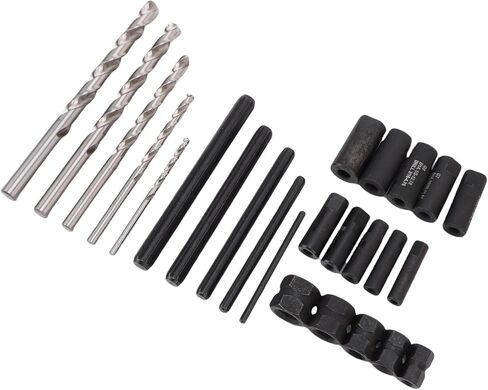 25 Pcs Screw Extractor Set Broken Remover Kit High Hardness Molybdenum Steel with Drill for and Fastener Removal in Saudi Arabia