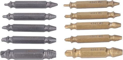 10pcs مستخرج المسمار عالي السرعة من الصلب الذهب الفضي الفضة طقم مستخرج المسمار التالفة للمعدات الصناعية in Saudi Arabia