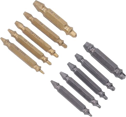 10pcs مستخرج المسمار عالي السرعة من الصلب الذهب الفضي الفضة طقم مستخرج المسمار التالفة للمعدات الصناعية in Saudi Arabia
