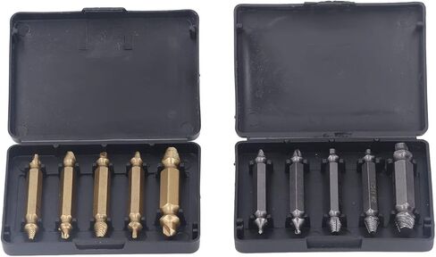 10pcs مستخرج المسمار عالي السرعة من الصلب الذهب الفضي الفضة طقم مستخرج المسمار التالفة للمعدات الصناعية in Saudi Arabia