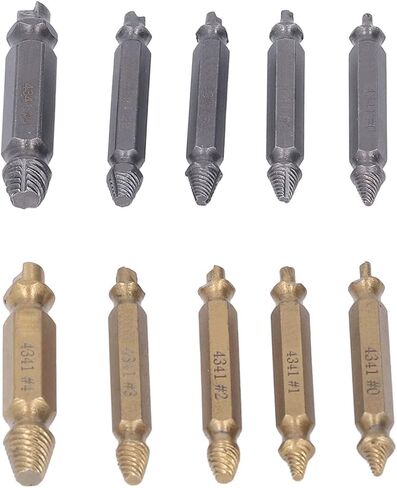 10pcs مستخرج المسمار عالي السرعة من الصلب الذهب الفضي الفضة طقم مستخرج المسمار التالفة للمعدات الصناعية in Saudi Arabia