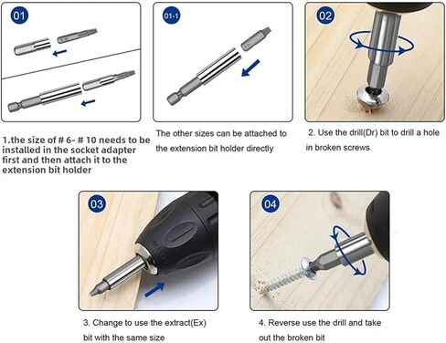 22Pcs Damaged Screw Extractor Remover Drill Bit Extractor Set in Saudi Arabia