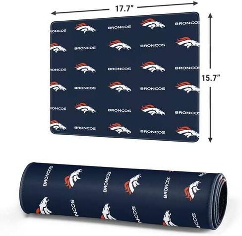 لوحة فأر ألعاب Skinit متوسطة - تصميم سلسلة NFL Denver Broncos BLITZ المرخص رسميًا مع حواف مخيط ، وقاعدة مطاطية مقاومة للماء ، وحصيرة مكتب للوحة المفاتيح والماوس in Kuwait