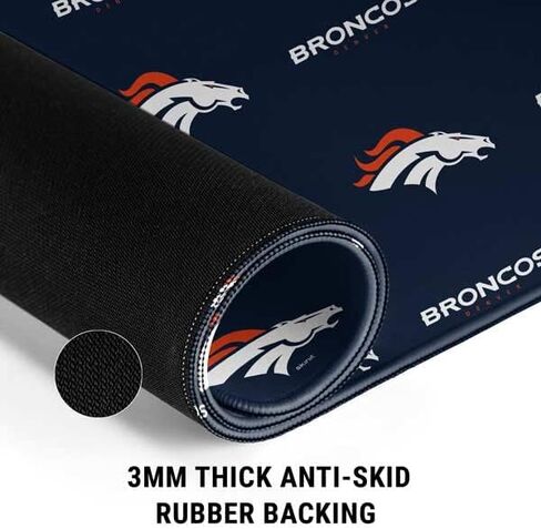 لوحة فأر ألعاب Skinit متوسطة - تصميم سلسلة NFL Denver Broncos BLITZ المرخص رسميًا مع حواف مخيط ، وقاعدة مطاطية مقاومة للماء ، وحصيرة مكتب للوحة المفاتيح والماوس in Kuwait