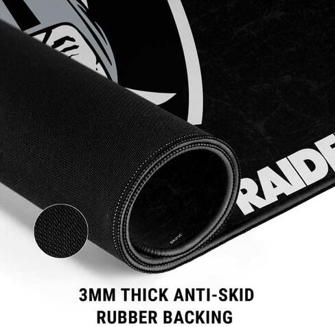 Skinit Large Gaming Mouse Pad - Officially Licensed Las Vegas Raiders Distressed Design with Stitched Edges, Waterproof, Non-Slip Rubber Base, Desk Mat for Keyboard & Mouse, 31.5" x 11.8" inches in Saudi Arabia