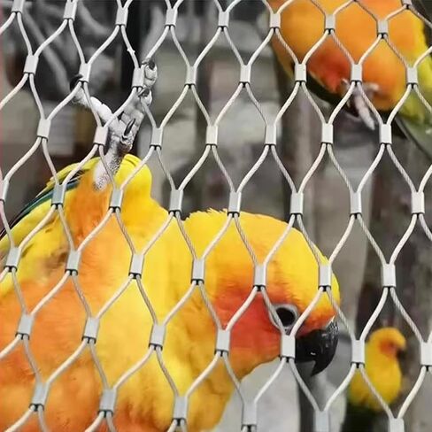 حبل الفولاذ المقاوم للصدأ المرن شبكة عالية الارتفاع شبكات شبكية مضادة للسقوط لشبكة تعزيز بناء الشرفة شبكة الوقاية 10 سم/1.5 ملم (2x20m/6.56x65.61ft) in Kuwait