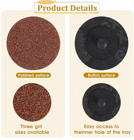 150 Pcs Sanding Discs Sets 2 Inch Surface Conditioning Discs 36/60/80 Grit Roll Lock Die Grinder Sanding Disc for Polish Rust Paint Removal Surface Prep Strip Grind in Saudi Arabia