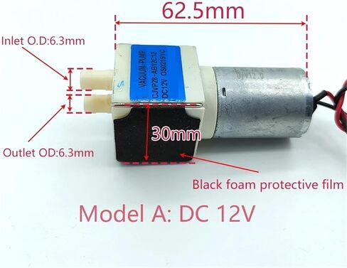 CJVP28 مضخة الهواء الفراغ الصغيرة DC 12V/20V الحجاب الحاجز الذاتي مضخة الشفط مضخة الضغط السلبي DIY 1PCs (نموذج A 12V) in Kuwait