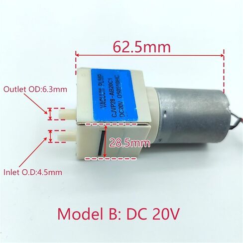CJVP28 مضخة الهواء الفراغ الصغيرة DC 12V/20V الحجاب الحاجز الذاتي مضخة الشفط مضخة الضغط السلبي DIY 1PCs (نموذج A 12V) in Kuwait