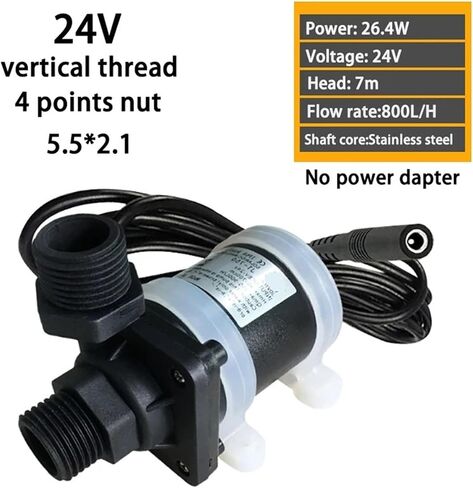 مضخة مياه معززة IP68 DC 12V 24V صامت 4 نقاط سخان ماء ملخمة دش الأرض التدفئة مضخة الداعم الصامتة 1pcs (24 فولت عمودي) in Saudi Arabia