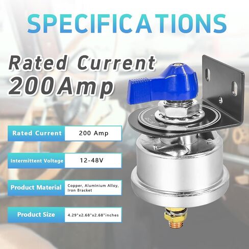 High Current Battery Disconnect Switch 200A,12-48V Battery Power Cut Off Isolator Switch with Face Plate for Car Yacht ATV RV Truck(Red) in Saudi Arabia