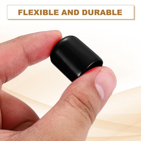 Uxcell 88pcs أغطية نهاية المطاط ، 10.5 ملم (7/16 ") معرف الدائرة المسمار حماة المسمار مرنة تغطي الأغطية لبراغي أنبوب أنبوب معدني ، أسود in Saudi Arabia