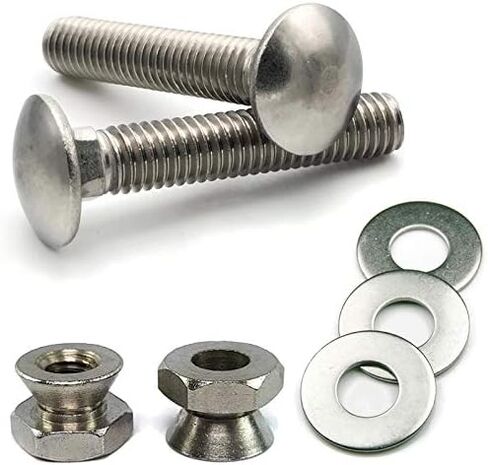 Stainless Steel Sign Mounting Hardware Carriage Bolt with Security Nuts Kit 5/16"-18 x 2" for U Channel Post - 48 Pieces in Saudi Arabia