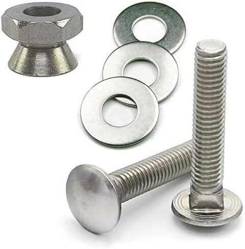 Stainless Steel Sign Mounting Hardware Carriage Bolt with Security Nuts Kit 5/16"-18 x 2" for U Channel Post - 48 Pieces in Saudi Arabia