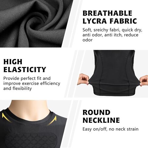 Youth Rib Protector Padded Football Chest Baseball Youth Padded Compression Shirt for Shoulder Heart Guard in Saudi Arabia