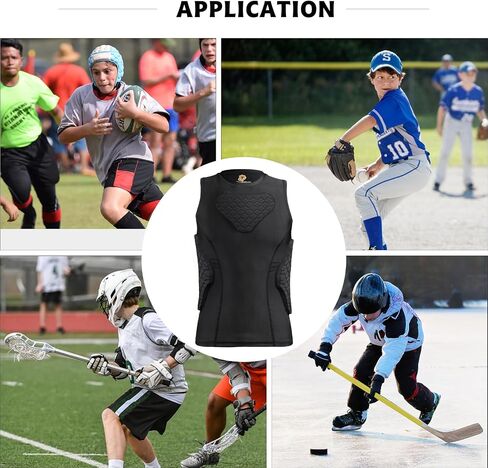 Youth Rib Protector Padded Football Chest Baseball Youth Padded Compression Shirt for Shoulder Heart Guard in Saudi Arabia