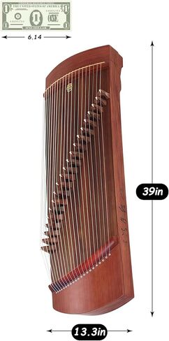 Chinese Zither, Guzheng, Chinese Instrument, Gu Zheng, Handcarved Aged Wood, 20-Yr Artisan Crafted, Natural Sound in Saudi Arabia