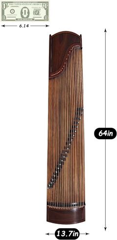 Chinese Zither, Guzheng, Chinese Instrument, Gu Zheng, Handcarved Aged Wood, 20-Yr Artisan Crafted, Natural Sound in Saudi Arabia