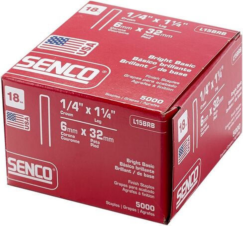 Senco L13BRBN 18 Gauge by 1/4-inch Crown by 1-inch Length Bright Basic Staples (5,000 per box) in Saudi Arabia