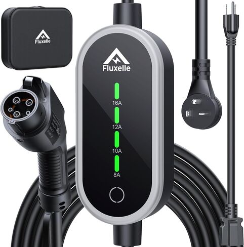 Level 1&2 Tesla Charger, Tesla Mobile Charger with 16 Amp Adjustable Current & 21ft Cable, 110V-240V, NEMA 6-20 Plug & NEMA 5-15 Plug, Home Charger for All Tesla Models X/Y/3/S Cybertruck in Saudi Arabia