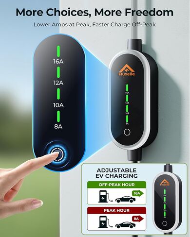 Level 1&2 Tesla Charger, Tesla Mobile Charger with 16 Amp Adjustable Current & 21ft Cable, 110V-240V, NEMA 6-20 Plug & NEMA 5-15 Plug, Home Charger for All Tesla Models X/Y/3/S Cybertruck in Saudi Arabia