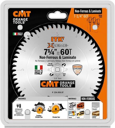 CMT 254.096.12 ITK Industrial Non-Ferrous Metal and Melamine Blade and 12-Inch Diameter by 96 Teeth with 1-Inch Bore, PTFE-Coated in Kuwait