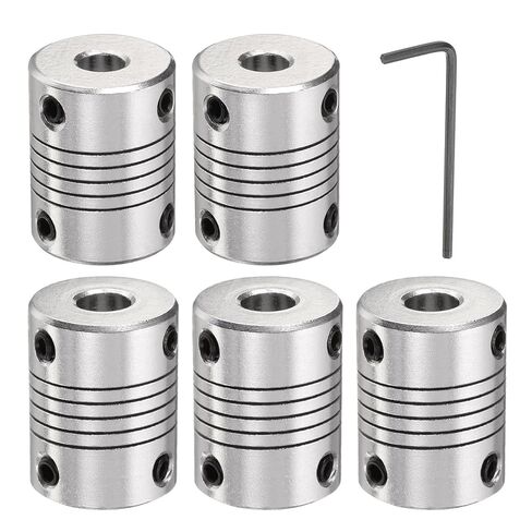 uxcell 5 Pcs Aluminum Alloy Shaft Coupling 6mm to 7mm, Flexible Coupling Motor Connector Joint, Stepper Motor Coupler for CNC Machine & 3D Printer (L25xD19) in Saudi Arabia