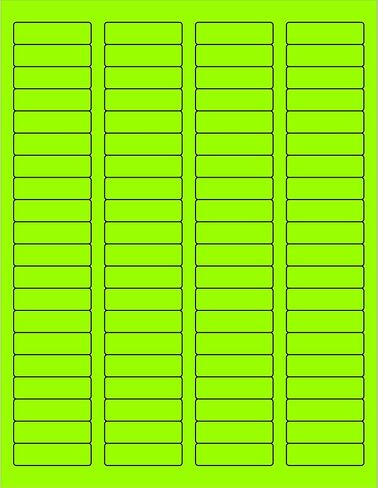Tape Logic 1 3/4' x 1/2' Fluorescent Green Return Address Labels, for Laser & Inkjet Printers, Permanent Adhesive, 8 1/2' x 11' Sheet, 80 Labels Per Sheet, 100 Sheets in Saudi Arabia