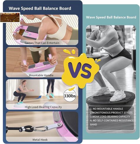 ZPZ Half Balance Ball Trainer ، تمرينات محمولة قابلة للنفخ قابلة للنفخ كرة الثبات مع لعبة التوازن القائمة على التطبيق ، نطاقات المقاومة بيلاتيس ، مضخة القدم ، قاعدة غير قابلة للانزلاق للتدريبات الكاملة للجسم ، صالة الألعاب الرياضية المنزلية وتخزين سهلة (1 in Saudi Arabia