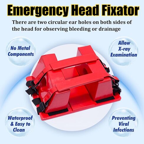 Emergency Stretcher with Safety Straps, Neck Brace & Head Fixator - Waterproof Collapsible Spine Board for Patient Transfer - Complete EMS Medical Backboard Set in Kuwait