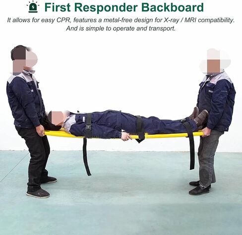 Adjustable Spine Board for Patients, Reusable Water-Resistant Stretcher with Safety Straps, CPR Backboard for First Responders – Emergency Rescue Equipment (Red) in Saudi Arabia