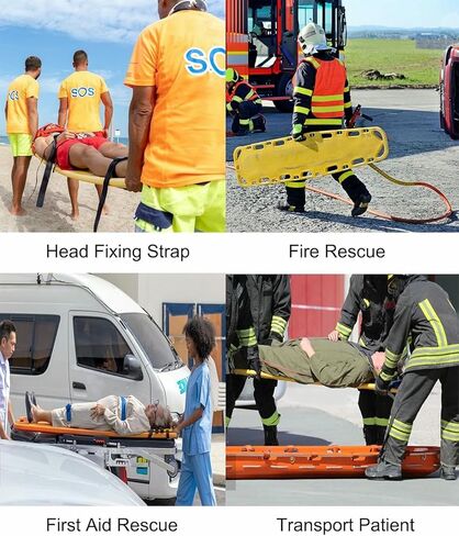 Adjustable Spine Board for Patients, Reusable Water-Resistant Stretcher with Safety Straps, CPR Backboard for First Responders – Emergency Rescue Equipment (Red) in Saudi Arabia