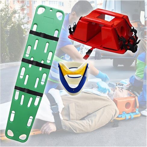 Water Floating Spine Board Stretcher with Head Immobilizer & Straps, Lifeguard Rescue Backboard for Pools/Seaside, 160 Kg Capacity, Durable & Lightweight for Emergency Response in Saudi Arabia
