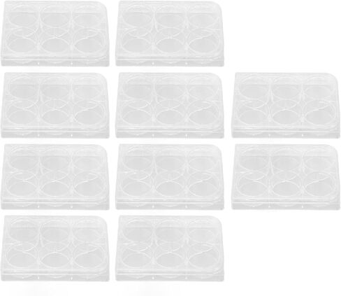 ANGGREK Culture Plate 10pcs Heavy Duty High Transparent Flat Bottom Culture Plate Durability Convenient Thickness Uniform for Experiments (12 Well) in Saudi Arabia