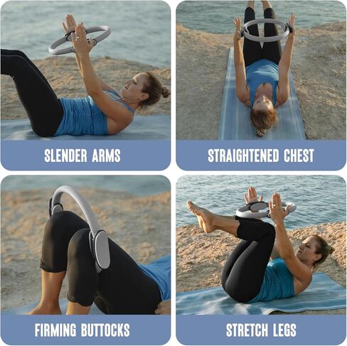 Pilates Ring Fitness Circle 14" Yoga Rings Magic Circle with Dual Padded Handles for Toning Arms, Thighs/Legs & Core，Home Exercise Equipment ﻿ in Saudi Arabia