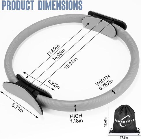 Pilates Ring Fitness Circle 14" Yoga Rings Magic Circle with Dual Padded Handles for Toning Arms, Thighs/Legs & Core，Home Exercise Equipment ﻿ in Saudi Arabia