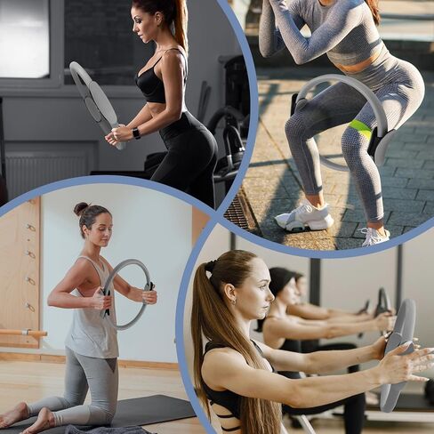 Pilates Ring Fitness Circle 14" Yoga Rings Magic Circle with Dual Padded Handles for Toning Arms, Thighs/Legs & Core，Home Exercise Equipment ﻿ in Saudi Arabia