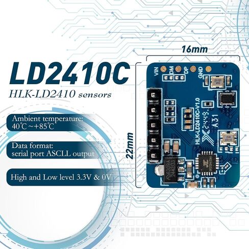 3 PCS LD2410C Sensor Module HLK-LD2410 Human Presence Radar LD2410 Millimeter Wave Radar Sensor Module Non Contact 24GHz ISM Band Serial Port IO Level Output in Kuwait