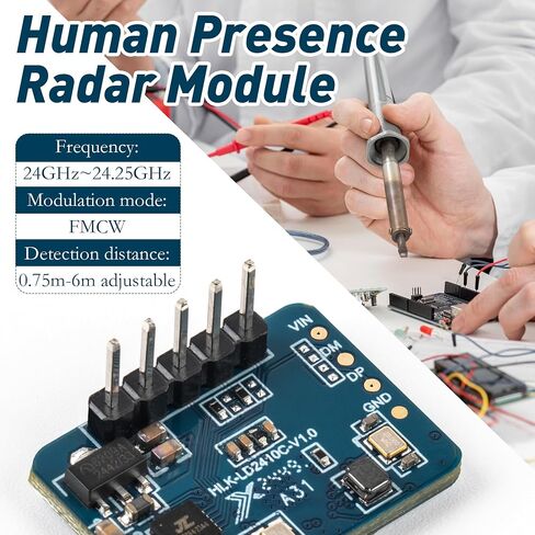 3 PCS LD2410C Sensor Module HLK-LD2410 Human Presence Radar LD2410 Millimeter Wave Radar Sensor Module Non Contact 24GHz ISM Band Serial Port IO Level Output in Kuwait