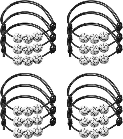 Patikil 12mm كرة قدم كرة القدم سحر الأساور ، 12 PCS حبات الرياضة سوار معصم ملهمة للبالغين في سن المراهقة الرياضة تفضل حفلة بيضاء in Saudi Arabia