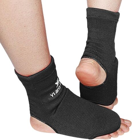 Muay Thai Ankle Support Wraps Ankle Brace Socks Training Gear Foot Guard Foot Braces Ankle Protector for Kickboxing Taekwondo, Black L in Saudi Arabia