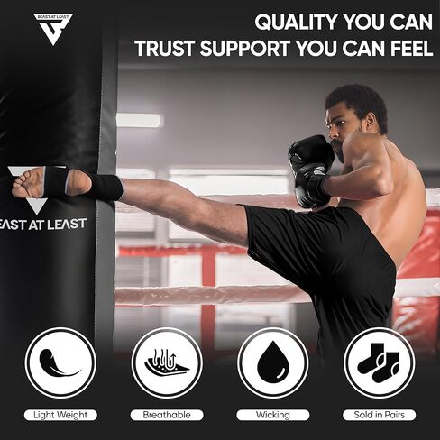 Muay Thai Thai Wrap for Martial Arts - معدات ملاكمة متينة وموثوقة للرجال والنساء - Wrap في الكاحل للملاكمة ، MMA & Combat Sports (White ، L/XL) in Kuwait