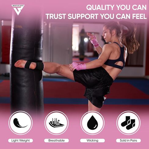 Muay Thai Thai Wrap for Martial Arts - معدات ملاكمة متينة وموثوقة للرجال والنساء - Wrap في الكاحل للملاكمة ، MMA & Combat Sports (White ، L/XL) in Saudi Arabia