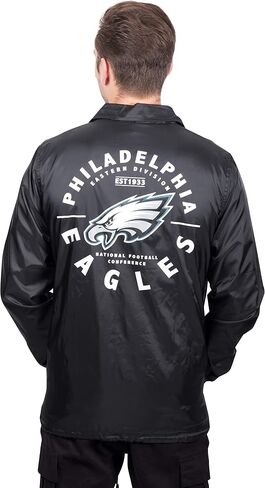 Ultra Game NFL Mens Nylon Waterproof Windproof Coachs Jacket in Saudi Arabia